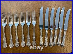 12 Pcs Antique MAPPIN & WEBB Knives & Forks Silver Plate Set Flatware Cutlery