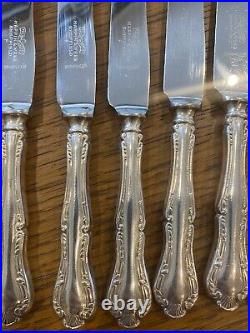 12 Pcs Antique MAPPIN & WEBB Knives & Forks Silver Plate Set Flatware Cutlery