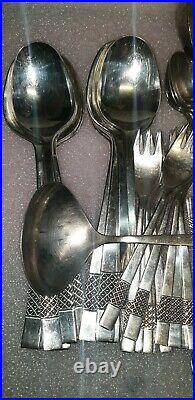 12 Place Setting Retro Bmf Germany Silverplated Cutlery Set Inc Multiple Servers