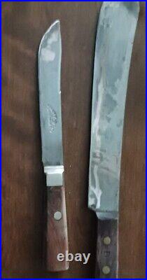 1900s Antique 7 Blade VILLAGE BLACKSMITH Small Carbon Butcher Knife USA