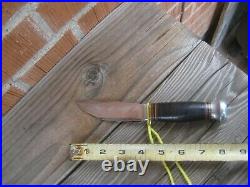 1940s Vintage 4 Blade MARBLE Carbon Hunting Knife & Sheath USA