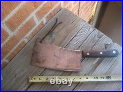 1940s Vtg 8 Blade x 1 1/2 lb. Wt. VILLAGE BLACKSMITH Carbon Cleaver Knife USA