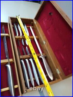 1950's Vintage Gerber Legendary Blades 12 Piece Knife/ Carving Set in Wood Boxes