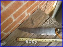 1960s Vtg 12 Blade x 1 lb. Wt. CLYDE US Military Carbon Heavy Chef Knife USA