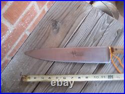 1960s Vtg 12 Blade x 1 lb. Wt. CLYDE US Military Carbon Heavy Chef Knife USA