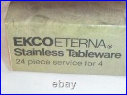 26 Pcs NOS Vtg Ecko Eterna Balboa Stainless Flatware Brutalist Style Geometric