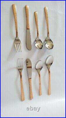 27 Piece With Box Pure Copper Stainless Steel Flatware Silverware Cutlery Sets