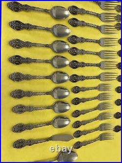 37 Vintage Reed & Barton Flatware Stainless Steel Elegante Forks Spoon Knife Set