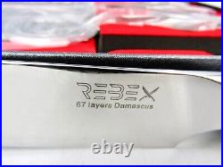 4 Pc 67 Layers Damascus steak knife set by REBEX with Rosewood Handle ($300)