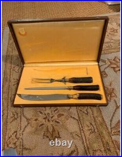 4 Piece Antique J. A. Henckels Solingen Germany Carving Set with Box Used