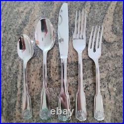 40 Pcs. Cambridge CBSSHE Shell Pattern Stainless Flatware Complete SERVICE FOR 8