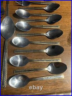 45 Piece Solingen Germany Design Gold Plated Flatware Set 18/10 Stainless