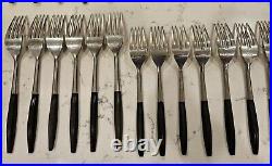 47 Pieces Kingston Stainless Flatware Silverware Black Canoe Japan Forks Spoons+