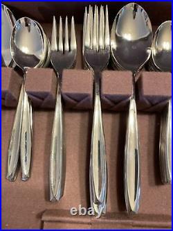 48 pc Set International Silver NEW DAWN Stainless Glossy Flatware Service for 8