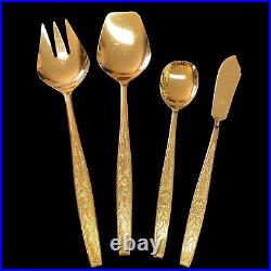 60 Pc Stanley Roberts Golden Granata Flatware Gold Electroplate Service for 8