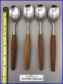 62 pcs Lot Wooden Handle Fork Spoon Knives Rostfrei Germany Wusthof Stainless