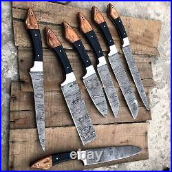 7 pieces Kitchen Knives Damascus steel chef knife set With Safety Bag