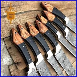 7 pieces Kitchen Knives Damascus steel chef knife set With Safety Bag