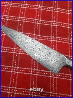 8 Hand Forged Double Integral Damascus Gyuto Chef knife. Padauk Wood Handle