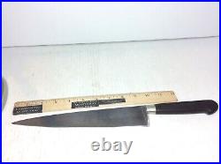 ANTIQUE SABATIER CHEF KNIFE w RARE EARLY SEAL LOGO 9.25 LONG CARBON STEEL BLADE