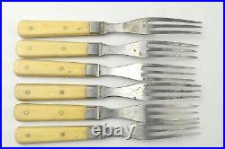 Antique 1860s Lamson & Goodnow MFG Co. 12 Piece Cutlery Set 6 Forks 6 Knives