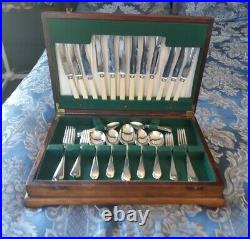 Antique 1920's Cutlery Set, 44 Piece Silver And Ivory Utensils, New Never Used
