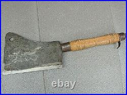 Antique Anchor Brand PLUMB Chef / Butcher's Damascus Carbon Steel Meat Cleaver