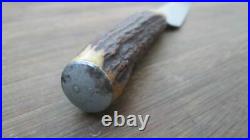 Antique BROOKSBANK Sheffield Carbon Steel Smaller Chef Knife withStag RAZOR KEEN