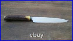 Antique BROOKSBANK Sheffield Carbon Steel Smaller Chef Knife withStag RAZOR KEEN