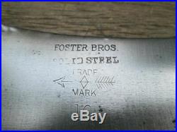 Antique Foster Bros #10 Chef/Butcher's BIG Meat Cleaver RAZOR SHARP Carbon Steel