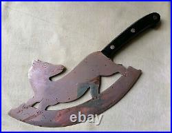 Antique Fox Shaped Figural Meat Cleaver Chopper Butcher Knife