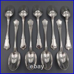 Antique German Solid Silver Flatware Set 36pc 9 Person Rococo Spoon Fork Knife