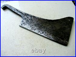 Antique Huge Old Meat Cleaver Butcher Carbon Steel Knife Chopper Blacksmith Made