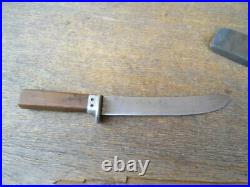 Antique I. WILSON Sheffield Carbon Steel Butcher Knife withFinger Guard SHARP
