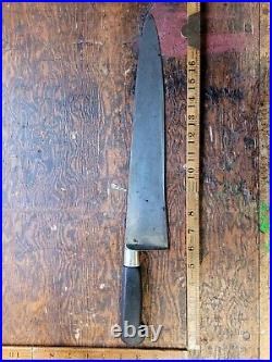 Antique La Trompette Sabatier 14 inch Blade Chef Knife 1878 Gold Medal