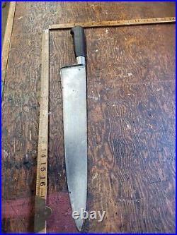 Antique La Trompette Sabatier 14 inch Blade Chef Knife 1878 Gold Medal