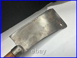 Antique Nichols Bros No 8 Cleaver Mass USA carbon steel butchers knife 8 blade