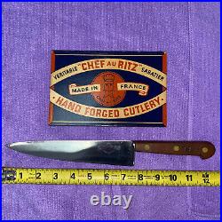 Antique SABATIER Chefs knife 12.5 Overall 7.75 Blade Fleur De Lis #1402
