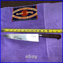 Antique SABATIER Chefs knife 14.75 Overall 9.75 Blade Fleur De Lis