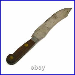 Antique UNMARKED CHEF'S KNIFE 12 Carbon Steel PEWTER BOLSTERED SABATIER Unusual