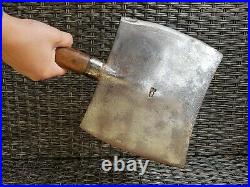 Antique Very Rare Huge & Heavy Double Edged Forged Cleaver /Butcher Vintage 1890