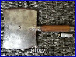 Antique Very Rare Huge & Heavy Double Edged Forged Cleaver /Butcher Vintage 1890