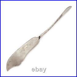 Antique Vintage Nouveau 925 Sterling Silver Maple Leaf Serving Fish Knife 40.5g