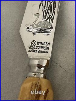 Anton Wingen Jr Solingen Germany Rostfrei 5 Knives & 6 Fork Set Rare Duck Theme