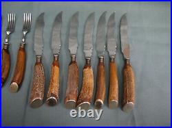Asprey Cutlery Set 7 Knives Forks Rustless Bone Antler Horn Handle