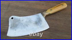 BEAUTIFUL Antique Chef's Smaller Meat Cleaver Knife withBone Handles RAZOR SHARP