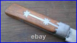 BEAUTIFUL Antique Swedish Chef's Butcher Carving Knife withStar Inlay Handles