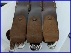 Boker Stag Horn Handle Knife And Fork Set in Leather Sheath 3