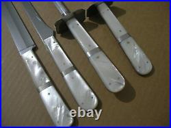 CASE XX CHROMIUM MOP MOTHER OF PEARL 4-PIECE CARVING SET Knife Fork Steel