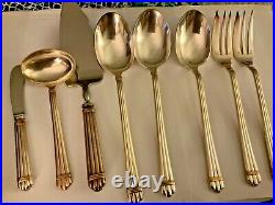 CHRISTOFLE Aria Gold Silver Plate Serving 8 Pieces Silverplate